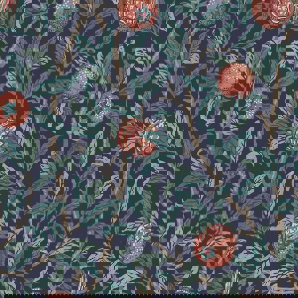 William Morris At Home Bird & Pomegranate Wallpaper | Navy Blue