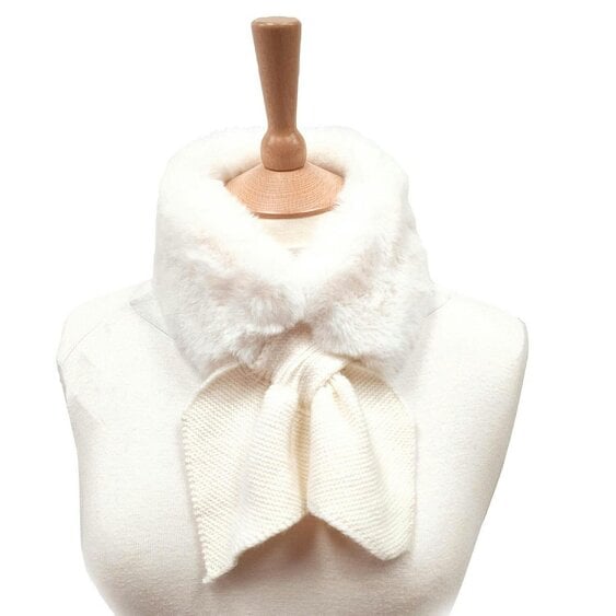 Scotts of Stow Ladies Faux Fur Collar with Tie Cream