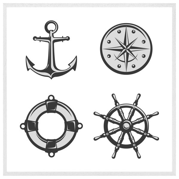 Benjamin Tate Design Nautical icons (picture Frame)