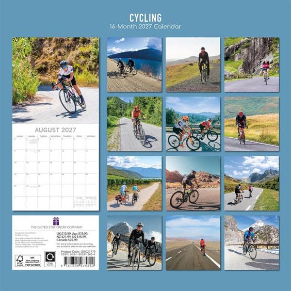 Cycling Calendar 2027, Wall Calendars, Month To View, Sports, Gift
