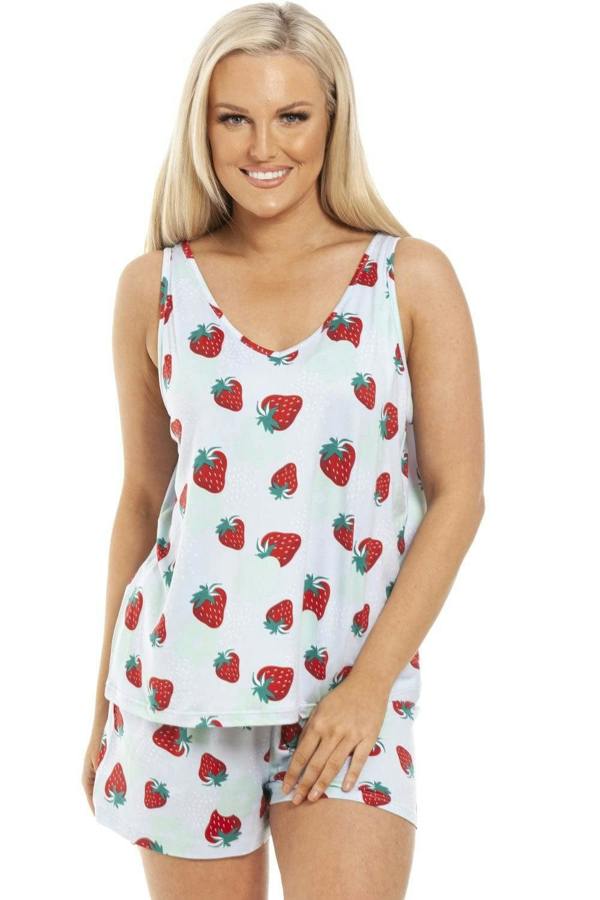 Womens Short Floral Print Spandex Pyjama Set