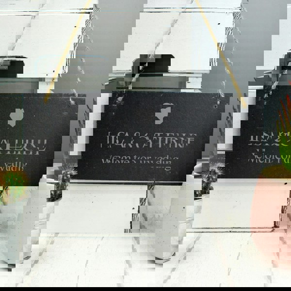 Personalised Memento Company Personalised Heart Motif Hanging Slate Plaque