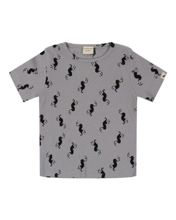 organic cotton Grey Seahorse Print T-Shirt & Short Set - image 2