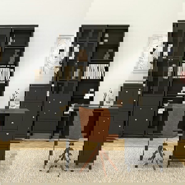 Furniture To Go Madrid Desk 3 drawers Matt Black