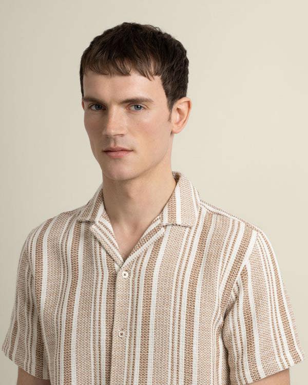 Larsson & Co Olsen - Waffle Stripe Short Sleeve Shirt