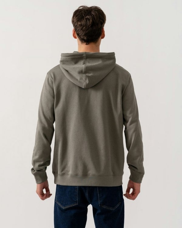 BOSS Orange Wetalk Mens Pullover Hoodie With Logo Patch - Open Grey 076 - CHO - Designer Mens Hoodies