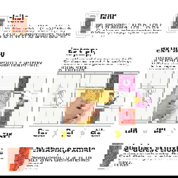 WT1509 - Colourful Mandala Tiles Wall Stickers - 15 cm x 15 cm - 24 pcs.