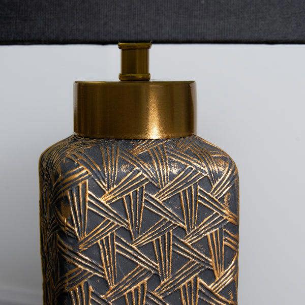 Pagazzi Lighting Denisa Black & Gold Ceramic Table Lamp