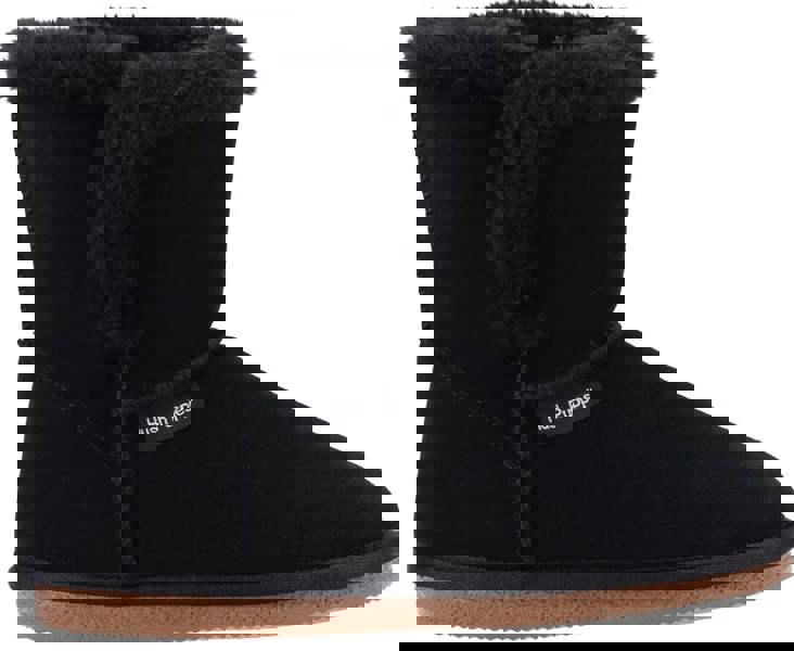 Hush Puppies Ashleigh Womens Real Suede Faux Fur Pull On Slipper Bootie