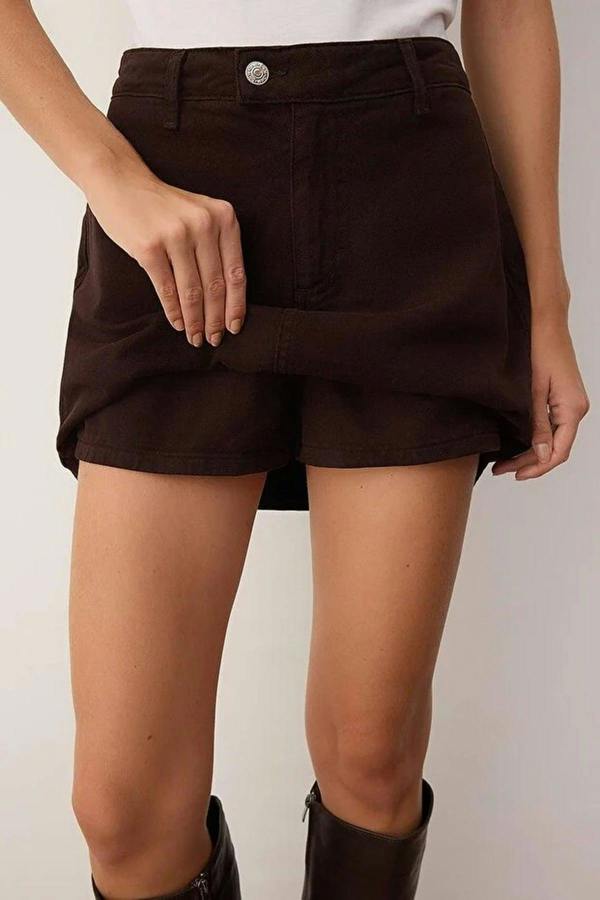 WOVCOR High Waist Mini Denim Short Skirt