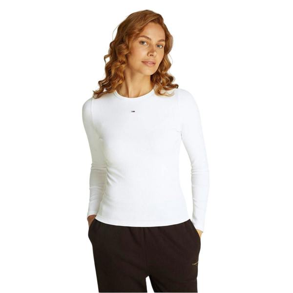 Tommy Jeans Womens/Ladies Slim Long-Sleeved T-Shirt - White - 