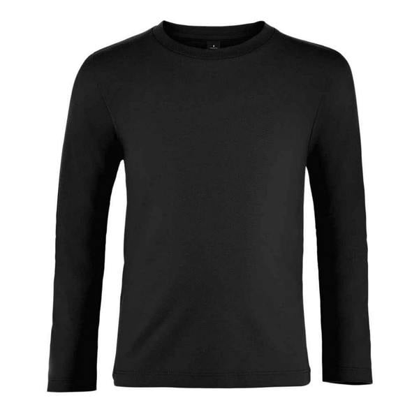 SOLS Childrens/Kids Imperial Long-Sleeved T-Shirt - Deep Black