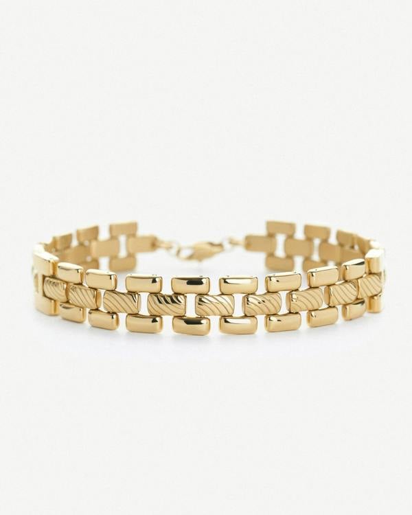 Elk & Bloom New Chain Chapter 15K Gold Plated Chunky Triple Chain Link Bracelet