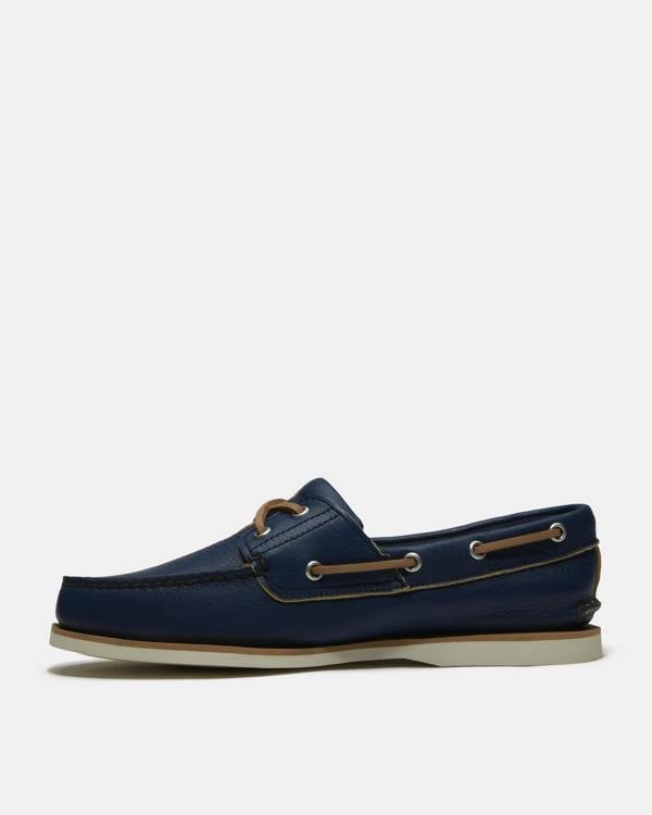 Timberland Mens Full Grain Leather Classic Boat Shoe - Dark Blue | CHO | Designer Mens Boat Shoes