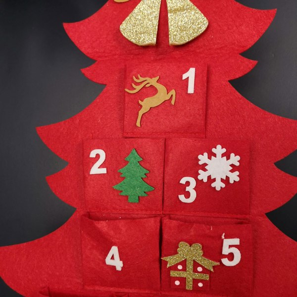 Samuel Alexander 90cm Fabric Tree Shape Advent Calendar Christmas Decoration in Red