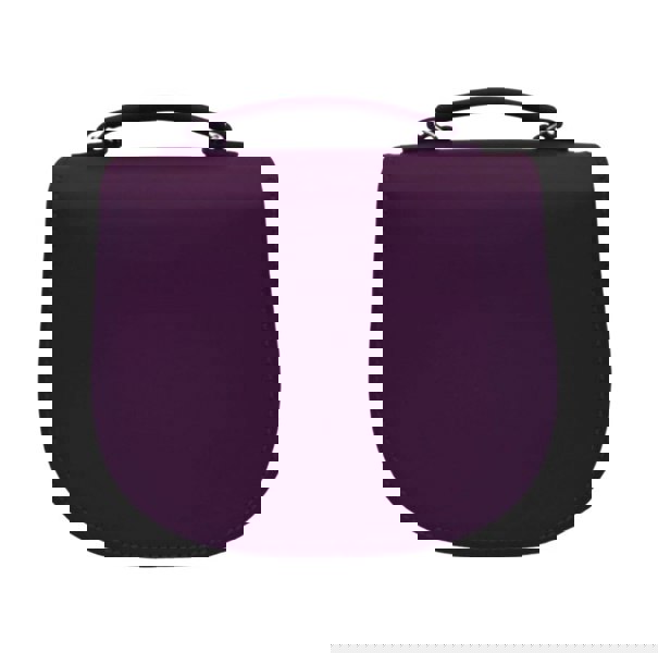 Zatchels Handmade Leather Twist Lock Saddle Bag - Purple