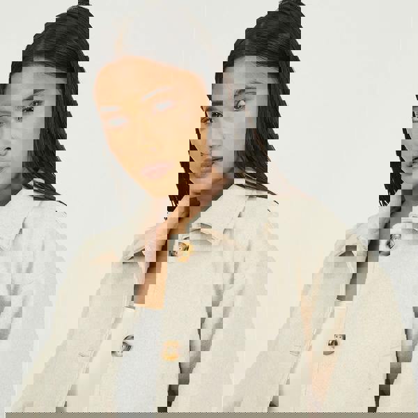 Brave Soul Beige Short Collared Jacket - Beige Image 4