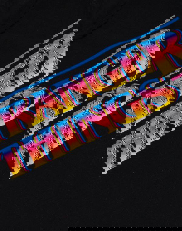 Stranger Things Mens Black Retro Logo Short Sleeved T-Shirt