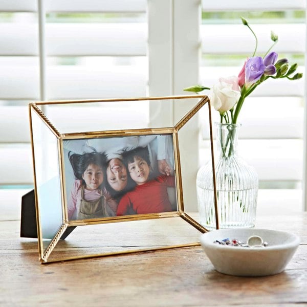 Paper High Anjana Recycled Glass and Gold Metal Photo Frame