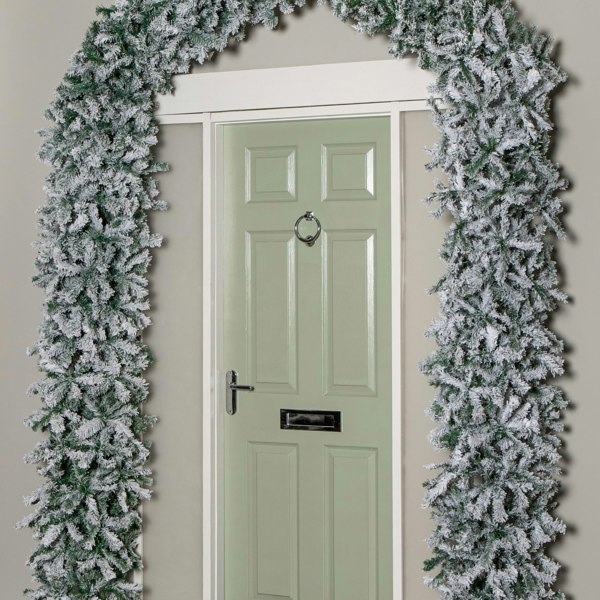 Samuel Alexander 8ft (2.60m) Samuel Alexander Double Door Snow Flocked Christmas Tree Arch with 2000 Tips