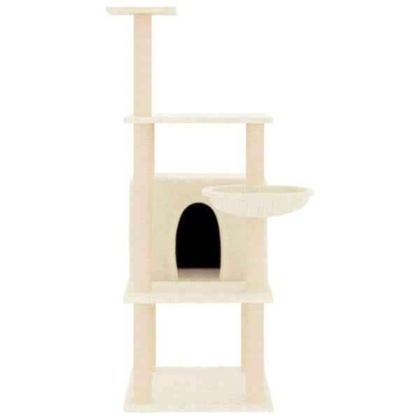 Berkfield Cat Tree with Sisal Scratching Posts Cream 132 cm