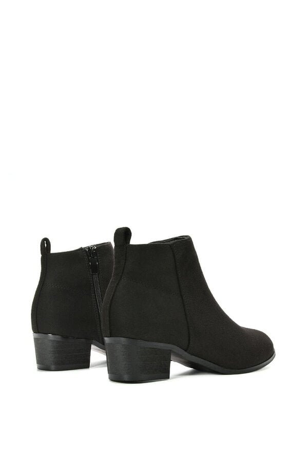XY LONDON Zip Up Cowboy Ankle Boots With Low Block Heel