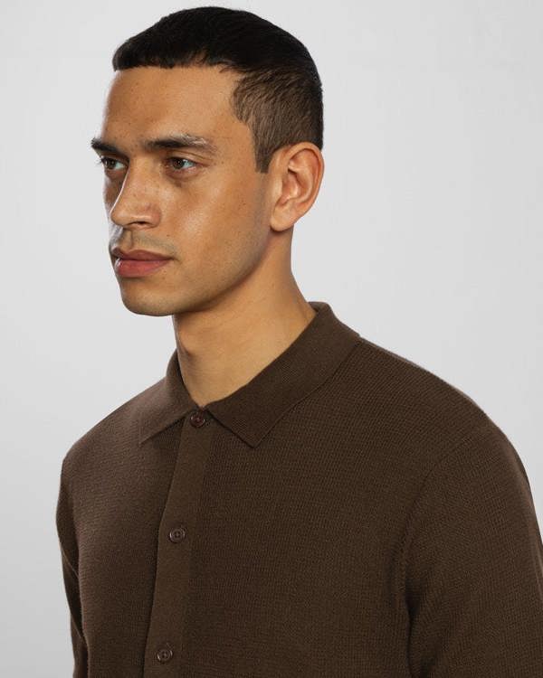 Steel & Jelly Textured Knitted Polo Shirt