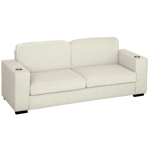 Wyld Haus Tocomo Corduroy Cream Upholstered 3 Seater Sofa