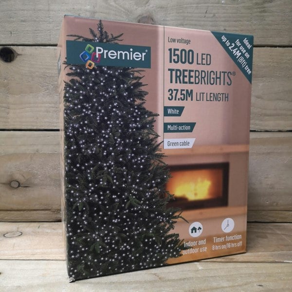 Samuel Alexander 1500 LED 37.5m Indoor Outdoor Christmas Multi Function Mains Operated String Lights with Timer in Cool White