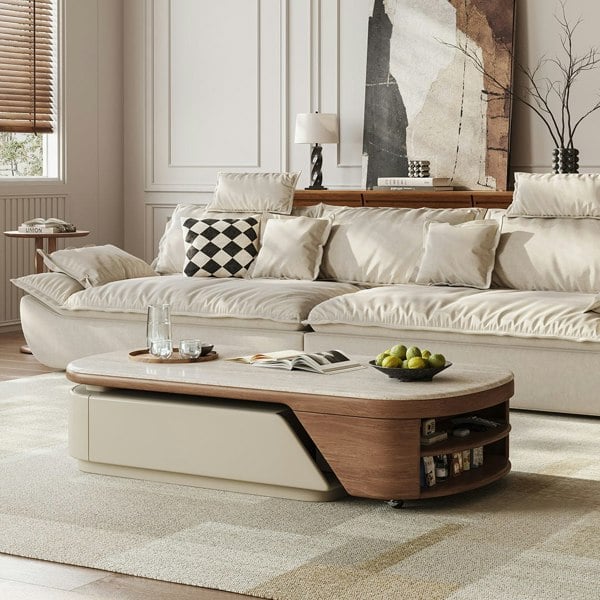 Rit Concept Zubair Oval Extendable Coffee Table With Storage