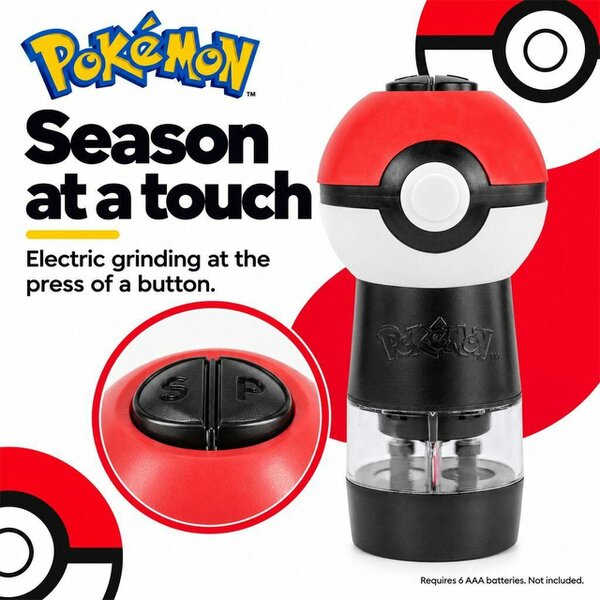Venom Pokémon Poké Ball Electric Salt and Pepper Grinder with LED Ligh
