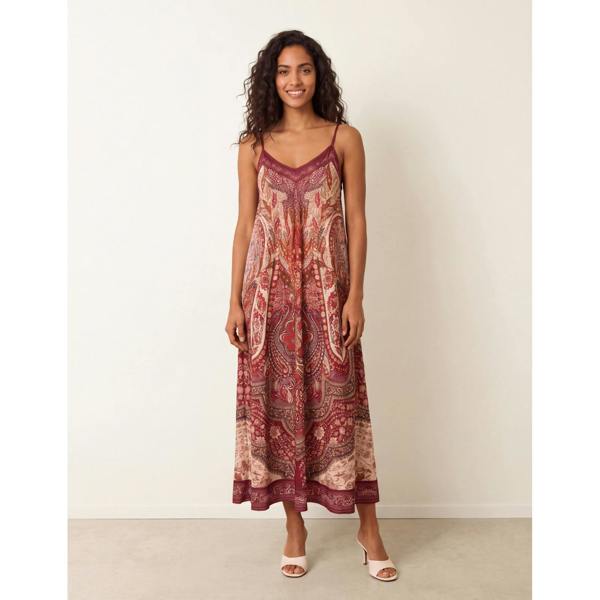 Blue Vanilla Midi Length Dress in Paisley Print