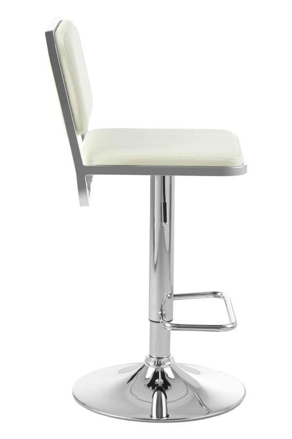 Interiors by Premier Stockholm White Seat And Chrome Base Bar Stool