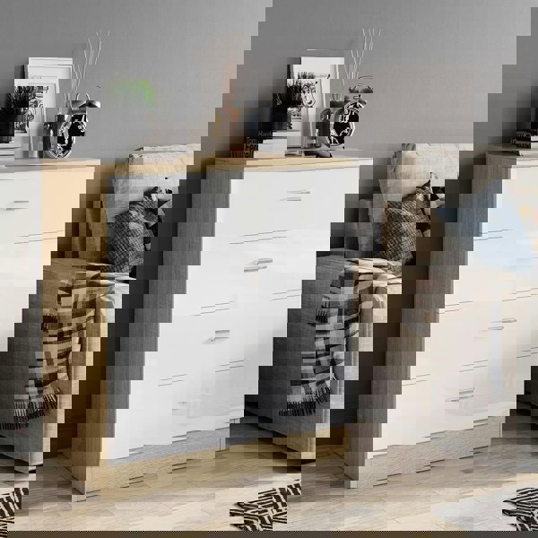 Comfy Living High Gloss Bedroom Furniture 3 Piece Trio Set Wardrobe Chest Bedside