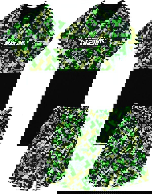 Minecraft Boys Green Short Sleeve Short Leg Pyjama Set