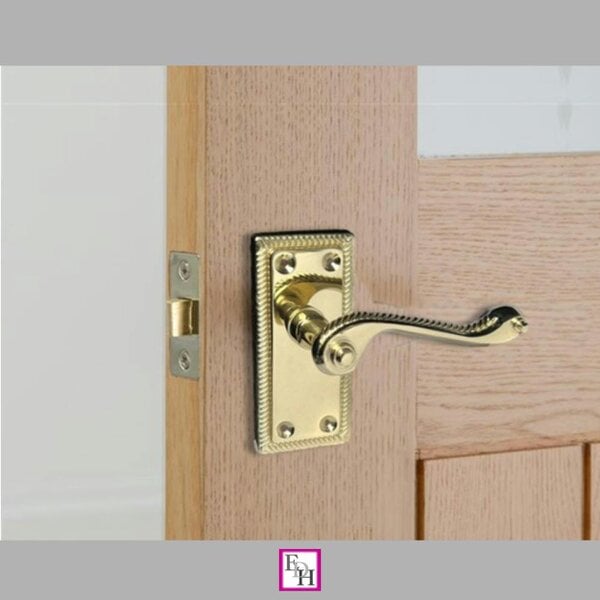 EDH Door Hardware Georgian Style Scroll Brass Finish Door Handles,Internal Door handles,Tubular.