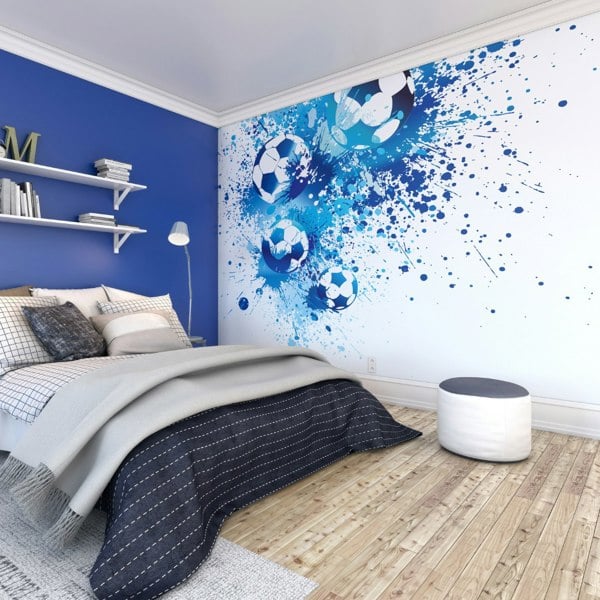 Origin Murals Football Splash Wall Mural - Blue