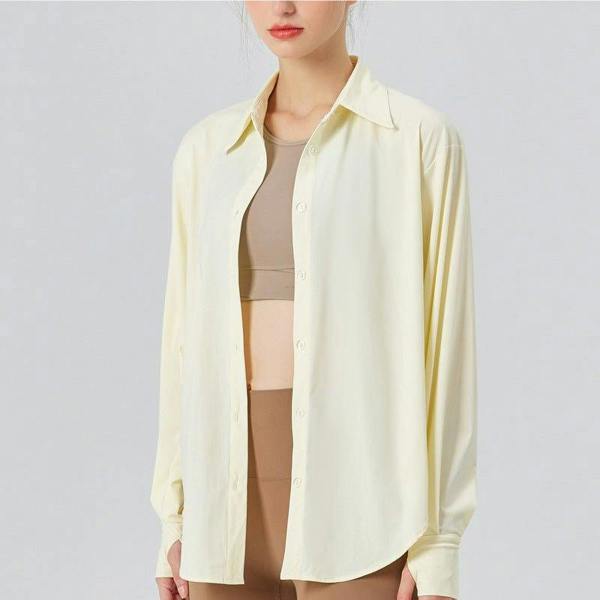 Anniou Sun Protective UPF 50+ Sun Shirt - light yellow