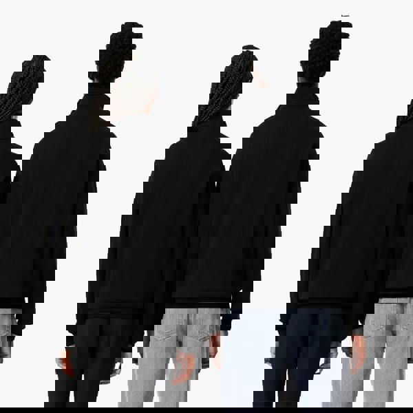 Lacoste Unisex Adult Accent Badge Zip Neck Loose Fit Sweatshirt - Black - 