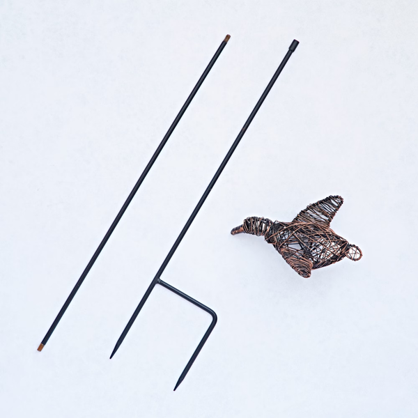 Paper High Recycled Wire Duck Garden Stake Decoration