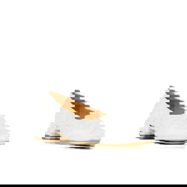 Embassy London Ballerina - Wedding White - Women's low heel leather ballet flat