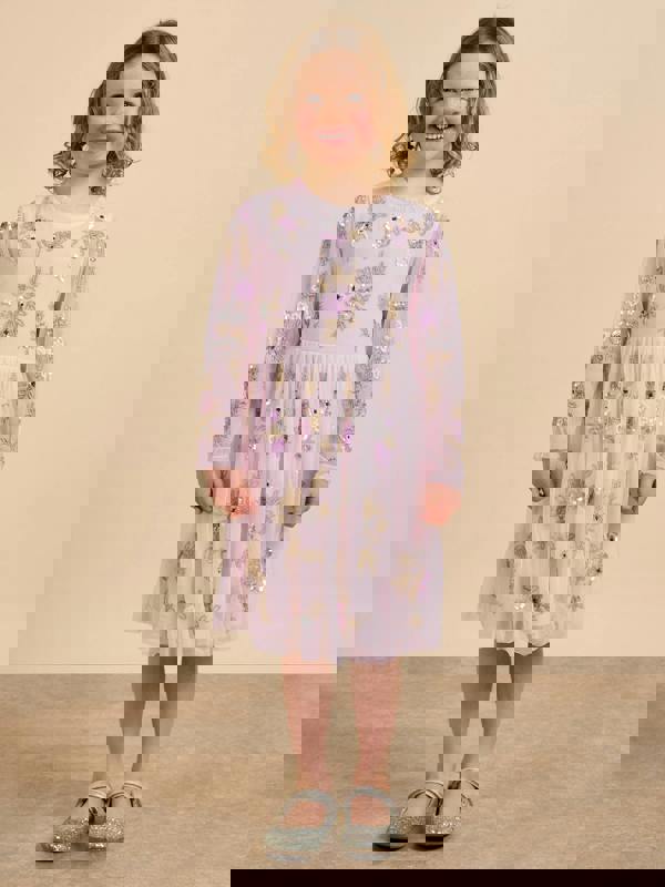 GWD Aimee Sequin Embellished Lilac Dress