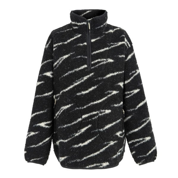 Regatta Womens Frankie Abstract Borg Half Zip Fleece Jacket - Black/Light Vanilla