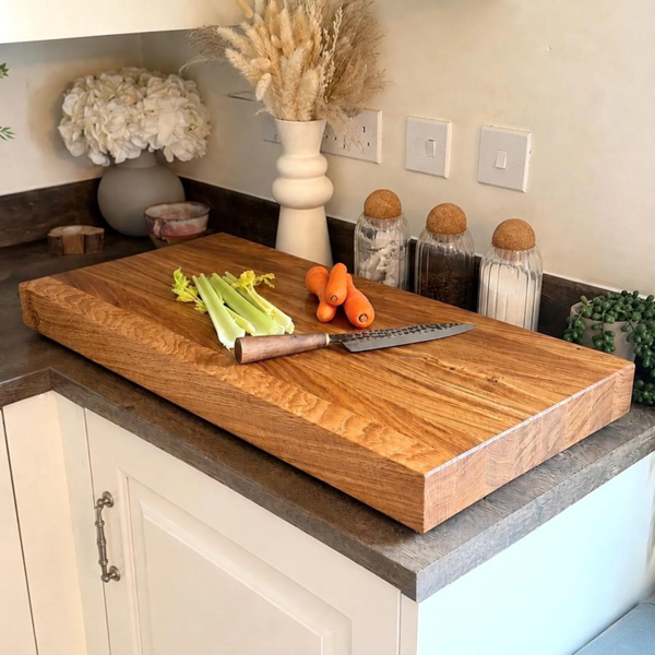 Giraffes & Craftz XXL Thick Oak Chopping Board Solid Butcher Block (The Great Oak)
