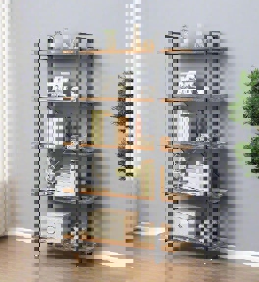 Modcraft 5 Tier Bookcase - Large Ladder Shelf