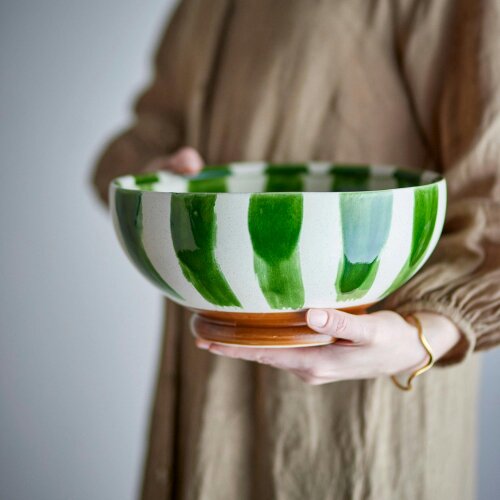 Love Frankie Emerald & Bone XL Stoneware Serving Bowl