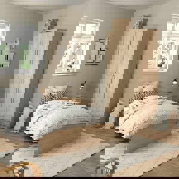 Furniture To Go Brande Wardrobe with 2 Frame Doors in Jackson Hickory