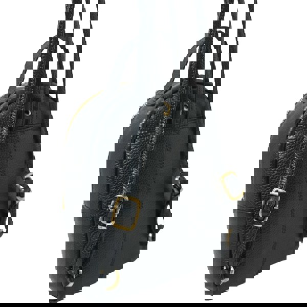 Assots London 'Betty' Black Zip Top Mini Pebble Grain Leather Backpack