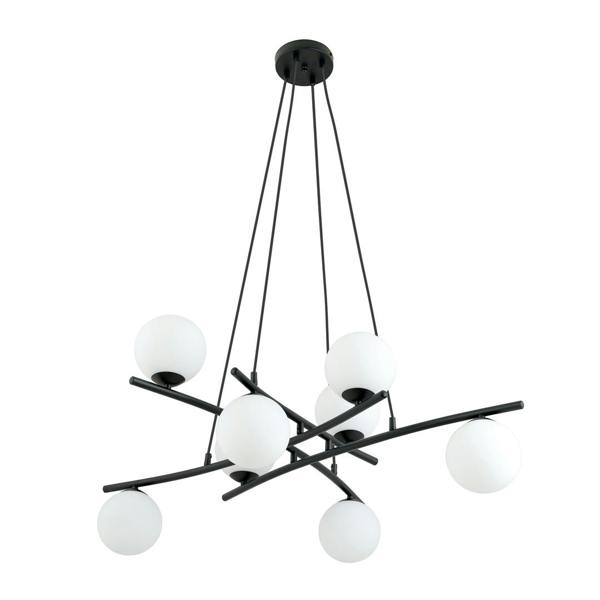 Emibig ESSA Pendant lamp 8 x E14 Black with White Shade