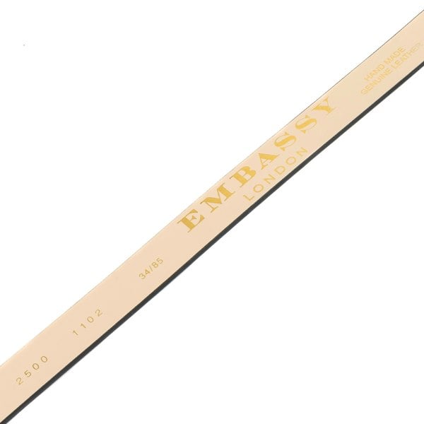 Embassy London Poppy - Black - Women's classic Italian leather belt with gold tone buckle